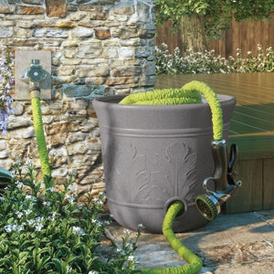 Suncast 5 Gallon Hose Holder Pot for Up to 300' Expandable/50' Vinyl Hose, Gray