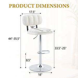 Adjustable Height Bar Stools With Footrest for Kitchen Island (Set of 2)