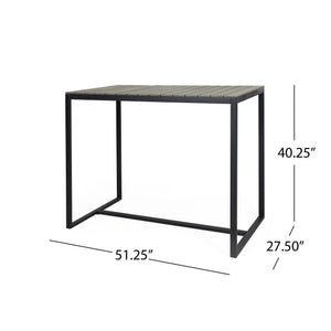 Ernesto Outdoor Industrial Acacia Wood Bar Table
