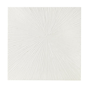 Luminous Burst Signature White Gloss Dimensional Resin Wall Art