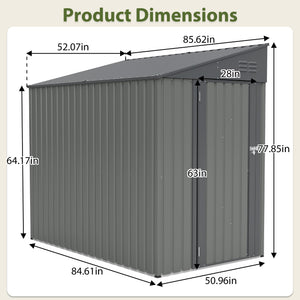 4x7 Foot Lean-To Shed in Olive