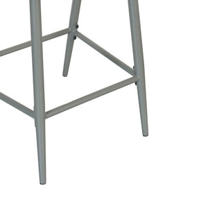 Outdoor Bar Height Metal Frame Counter Stools with Scallop-Shaped Backrest & Water-Resistant Cushions