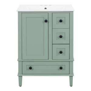 Bathroom Vanity With Integrated Basin, Soft Close Drawers, Door Mounted Double Layer Shelf