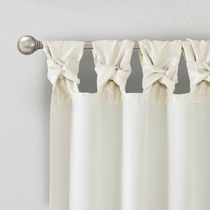 Twist Tab Lined Window Curtain Panel White 50x84