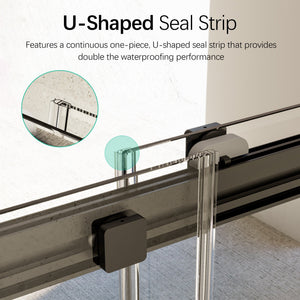 46-48" W x 76" H Frameless Double Sliding Soft-Close Shower Door