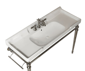 VICI 48" Bathroom Ceramic Basin with 3 Pre-Drilled Holes