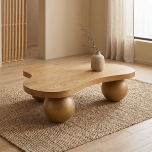Cloud Shaped Coffee Table With 3 Ball Legs For Living Room