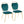 Keyhole - Contemporay / Glam Dining Chair (Set of 2) - Gold / Green