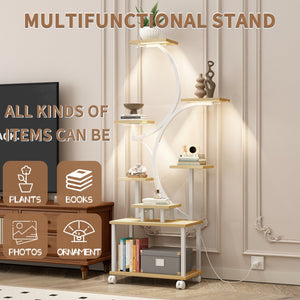 Indoor Plant Stand with Grow Lights - 62" Tall, 8 Tiered Shelf