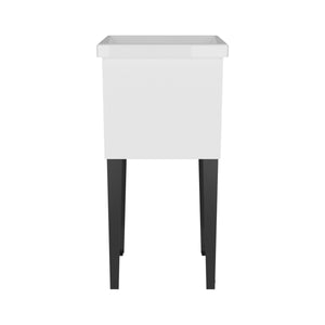 Bari Freestanding Plastic Laundry Utility Sink with Storage Cabinet