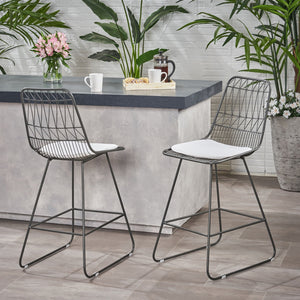 Yearning Iron Counter Stool With Water Resistant Cushion