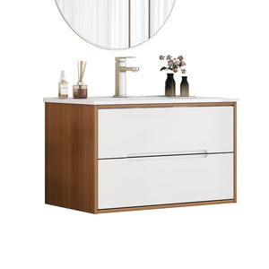 32-Inch Wall-Mounted Bathroom Vanity With Sink Combo