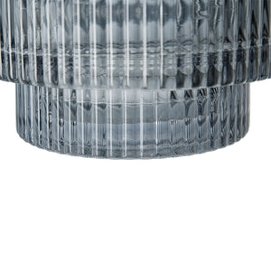 Multi-Tiered Geometric Vase with Smoked Glass Finish