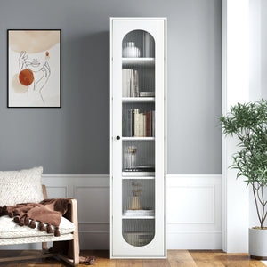 Tall Display Cabinet & Bookshelf with Glass Door