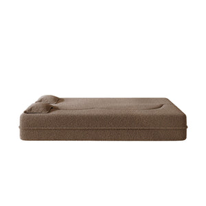 Modern Floor Sleeper Sofa Bed With 2 Pillows, Convertible Twin Size Folding Mattress For Living Room