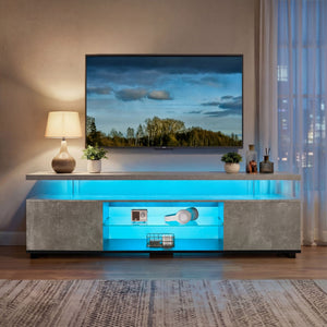 TV Stant With LED And Large Side Cabinet