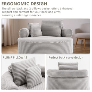Round Sofa Bed With 3 Pillows For Living Room