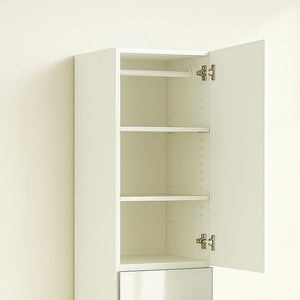 Elise - Slim Modular Closet Cabinet With Mirror - White