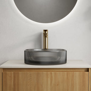 Sonny 16'' Bathroom Round Crystal Glass Sink Transparent