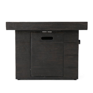 Anchorage 32'' Wood Square MGO Fire Pit Brown - 40,000 BTU