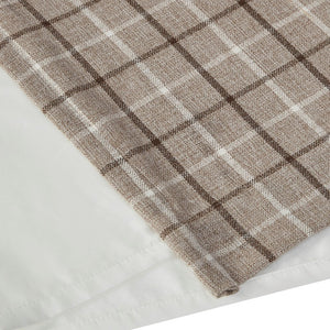 Plaid Rod Pocket and Back Tab Curtain Panel with Fleece Lining