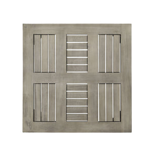 Dexterity Outdoor Square Side Table with Wood Frame - Gray