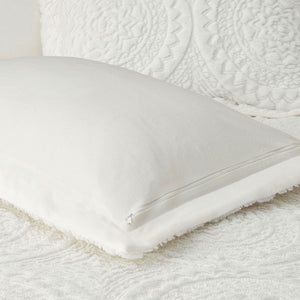 King/Cal King Embroidered Medallion Faux Fur Comforter Mini Set