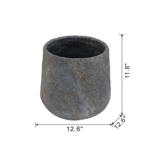 12.6x12.6x11.8" Cement Planter Small, Indoor Outdoor Garden Functional Decor