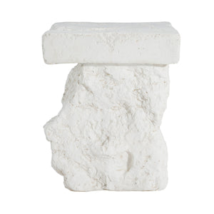 Talia Outdoor Patio Modern Artistry MGO Side Table, White