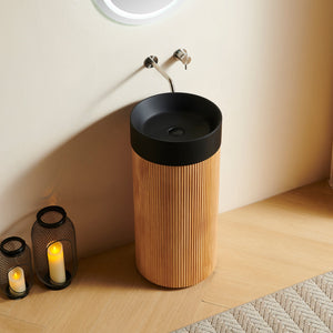 JINBO 16" Freestanding Cylindrical Bathroom Vanity Cabinet