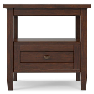 Warm Shaker - End Table With Smooth Drawer Storage - Brown