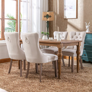 Nikki Collection Modern Velvet Upholstered Dining Chair Set