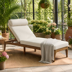 TOPMAX Acacia Wood Chaise Lounge Set of 2