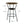 Rustic Brown Round Bar Table And Stool Set With Shelf, Upholstered Stool With Backrest - Antique Brown
