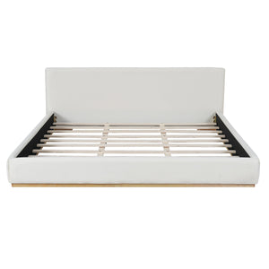 Elegant Upholstered Bed With Solid Wood Frame, King