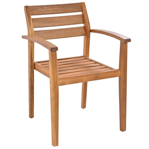 Acacia Wood Outdoor Dining Set with Ergonomic Seating - Seats 7-8