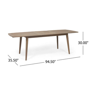Placidity Outdoor Expandable Dining Table with Slatted Tabletop and Tapered Legs