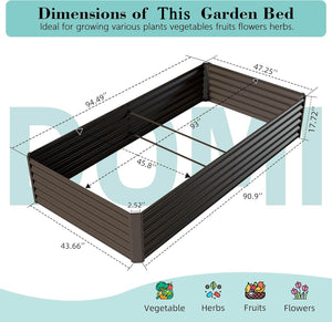 8x4x1.5 ft Galvanized Raised Garden Bed