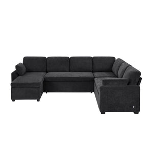 Convertible U-Shaped Sectional Sofa Bed With Reversible Chaise