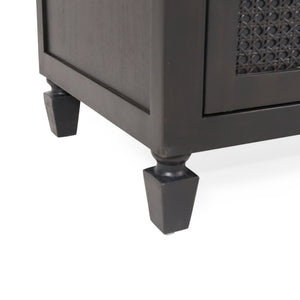 Newell Cane 3 Drawer Dresser - Dark Gray
