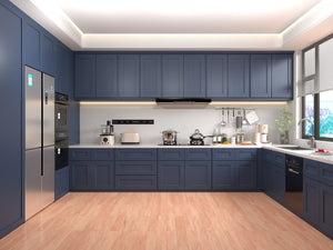 Shaker RTA 30" Kitchen Sink Base Cabinet, Painted Navy Blue