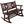 Rustic Outdoor Wood Rocking Bench Double Rocking Chair For 2 Persons With Curved Seat, Porch Rocker - Brown