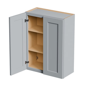 Gray Shaker Solid Wood Wall Cabinet with Soft-Close Doors