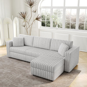 106.3" Soft 3-Person Sofa with Ottoman