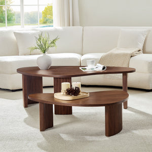 2-Piece Modern Irregular Shape Coffee Table Set