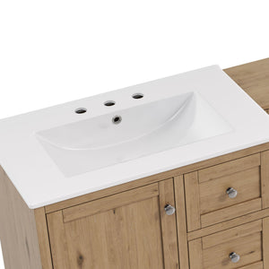 Double Sink Bathroom Vanity With Countertop, 2 Ceramic Sinks, 6 Drawers