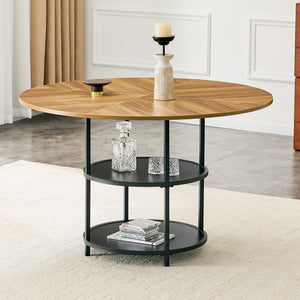47.3-Inch Diameter Modern Splicing Circular Dining Table