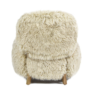 Enchante - New Zealand Sheepskin Accent Arm Chair - Taupe / Natural