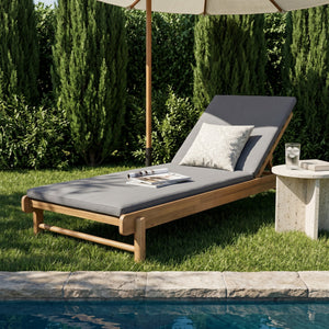 Light Teak Acacia Wood Chaise Lounge Set