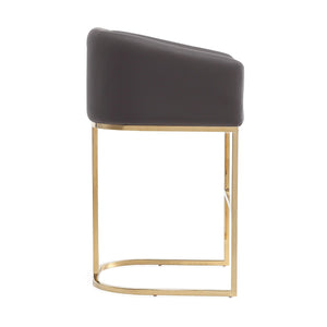 Mid-Century Modern Stool With Steel Base